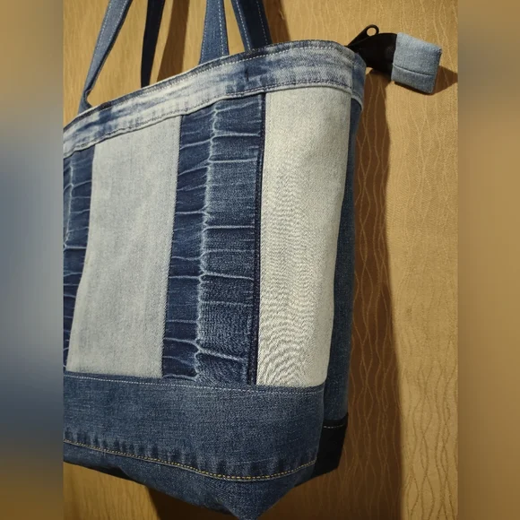 Handmade Upcycled Denim Tote Bag 17 - Picture 5 of 5